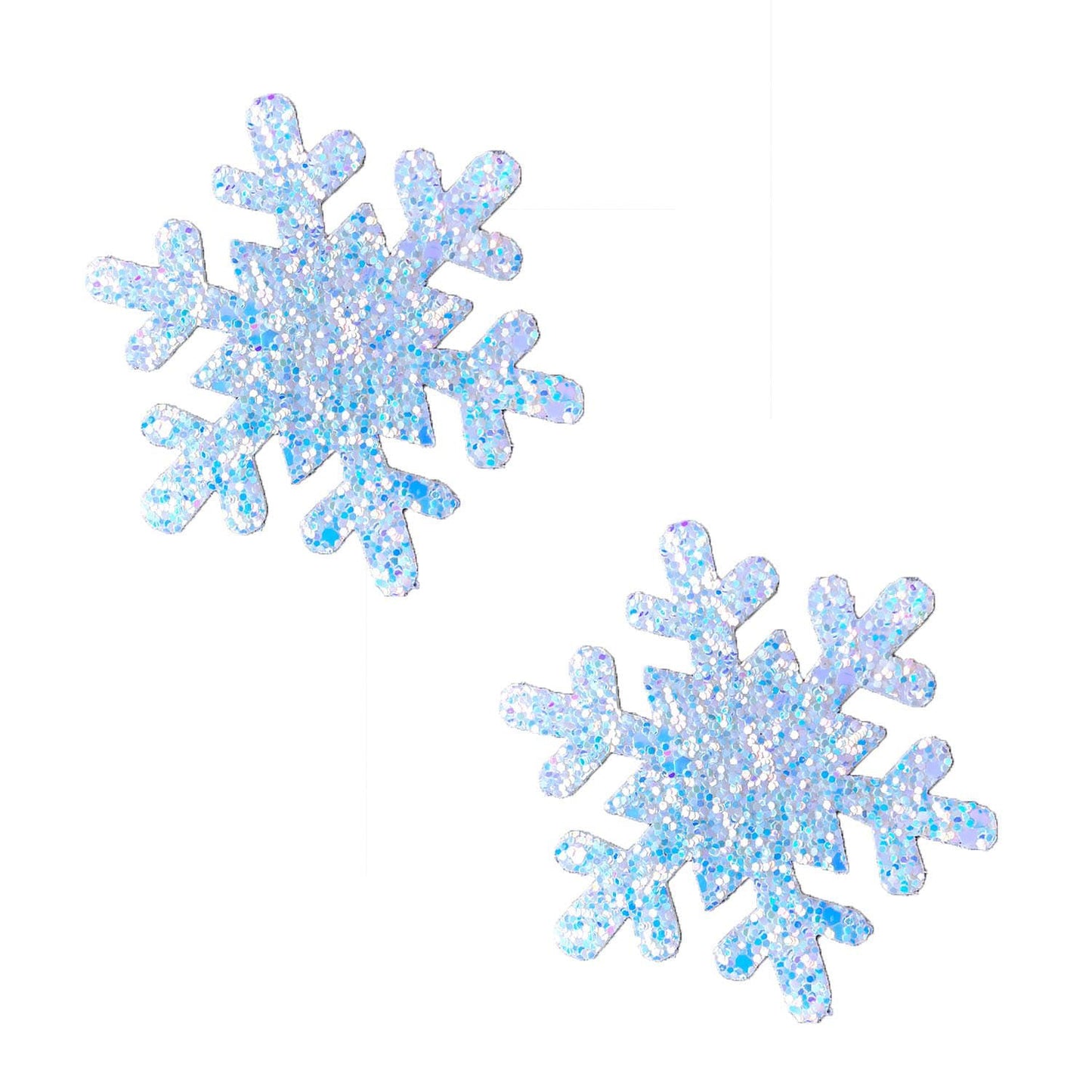 Super Sparkle White Chunky Glitter Snowflake Nipple Cover Pasties - Not Very Vanilla