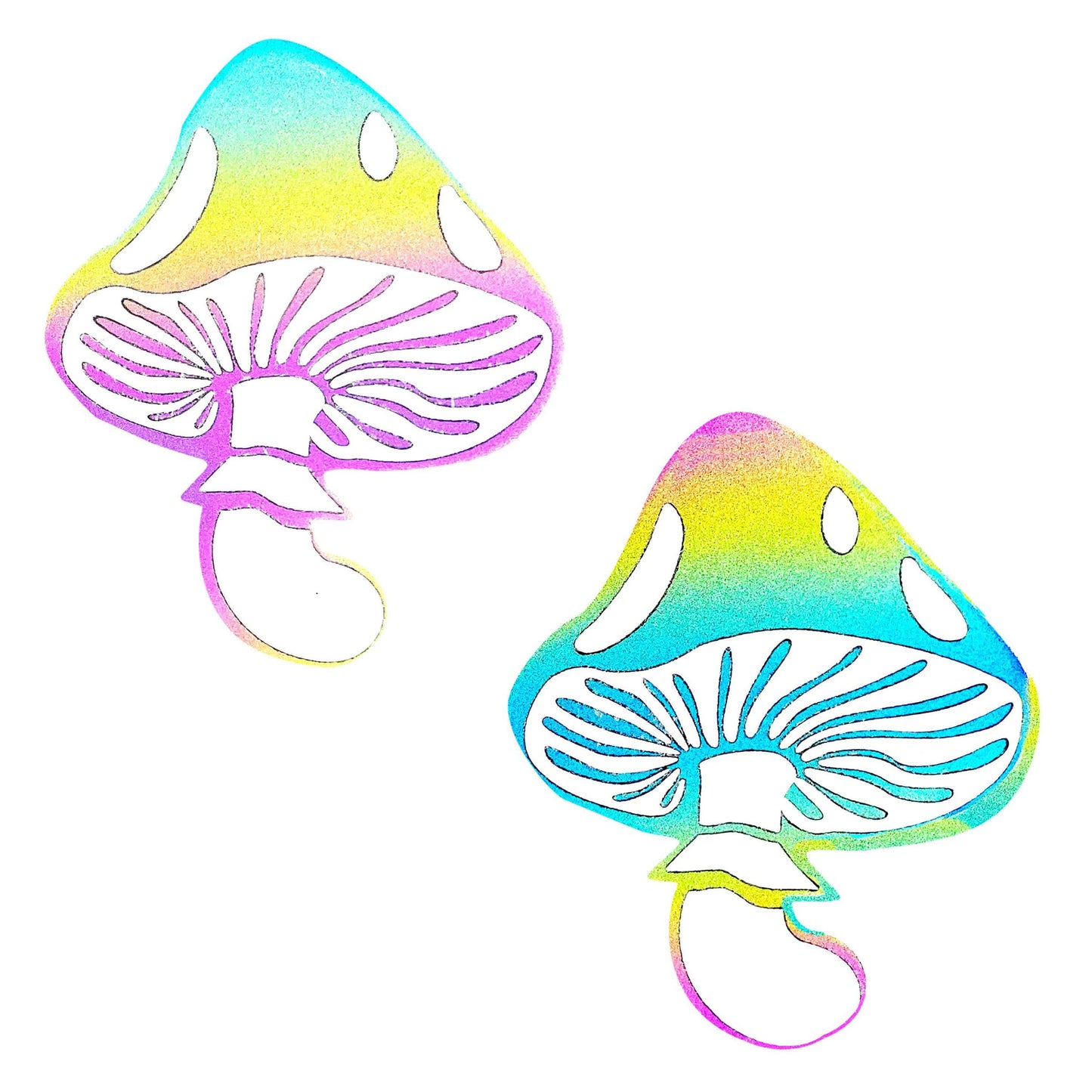 Rainbow Reflective Toadstool Nipple Cover Pasties - Not Very Vanilla