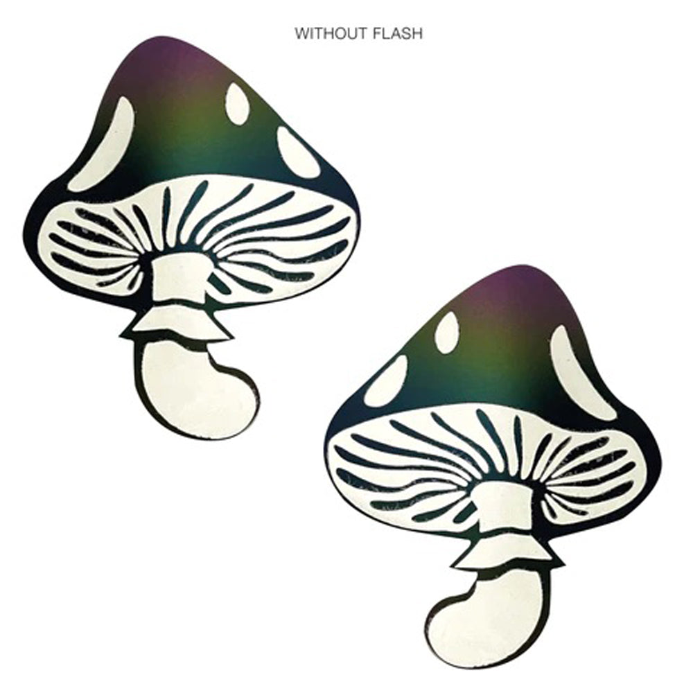 Rainbow Reflective Toadstool Nipple Cover Pasties - Not Very Vanilla