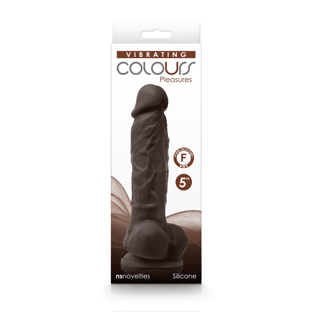 Colours - Pleasures - Vibrating - 5 Inch Dildo - Dark Brown - Not Very Vanilla