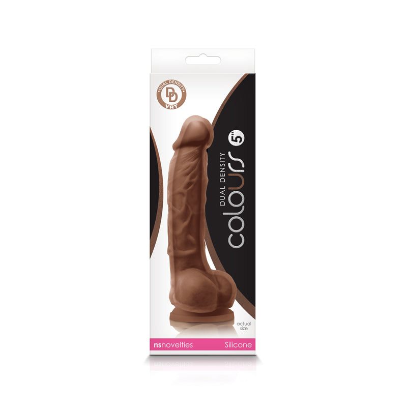 Colours - Dual Density - 5" Dildo - Brown