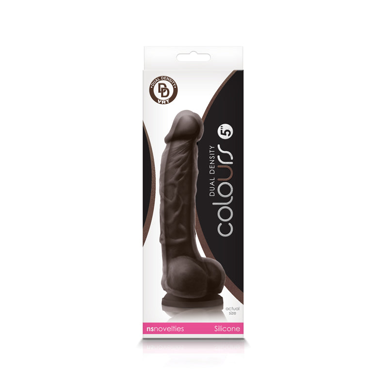 Colours - Dual Density - 5" Dildo - Dark Brown