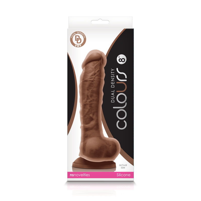 Colours - Dual Density - 8" Dildo - Brown