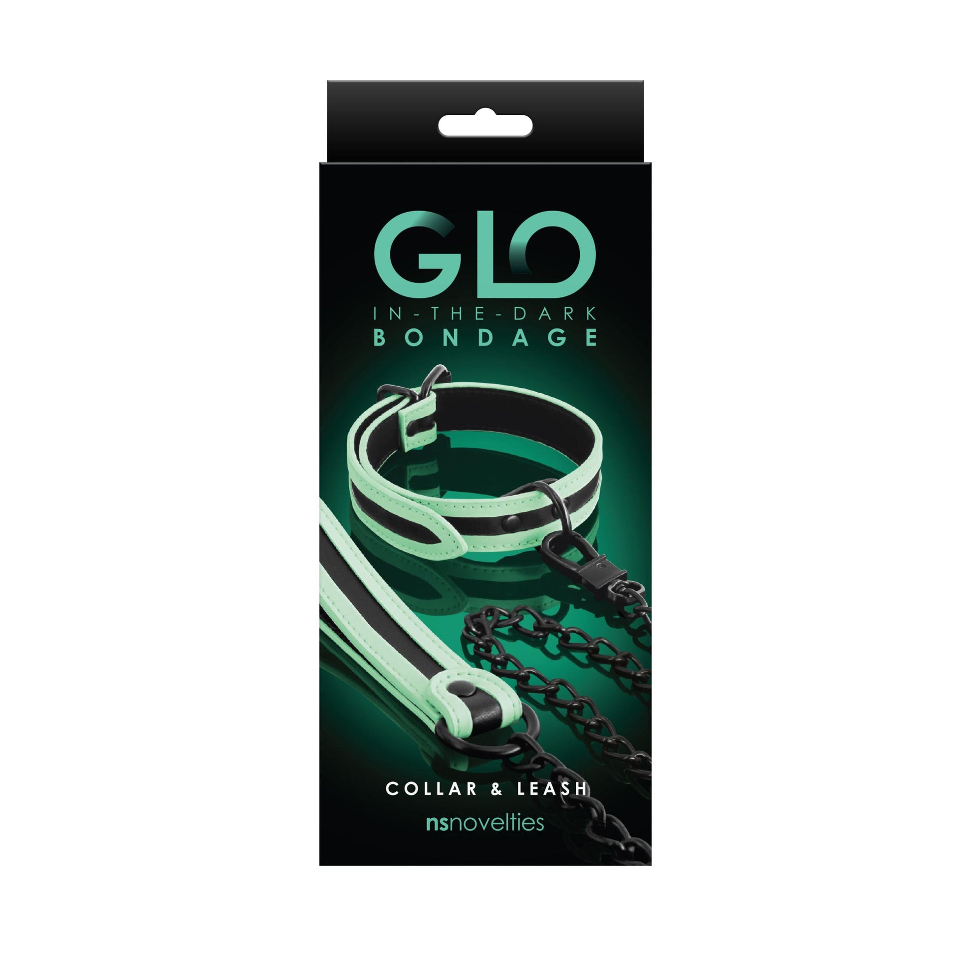 Glo Bondage - Collar and Leash - Green - Not Very Vanilla