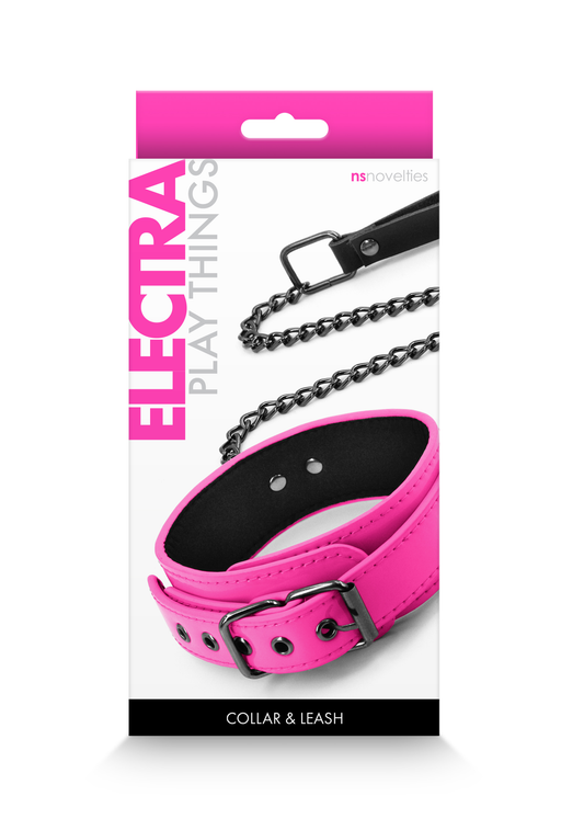 Electra Play Things - Collar and Leash - Pink - Not Very Vanilla