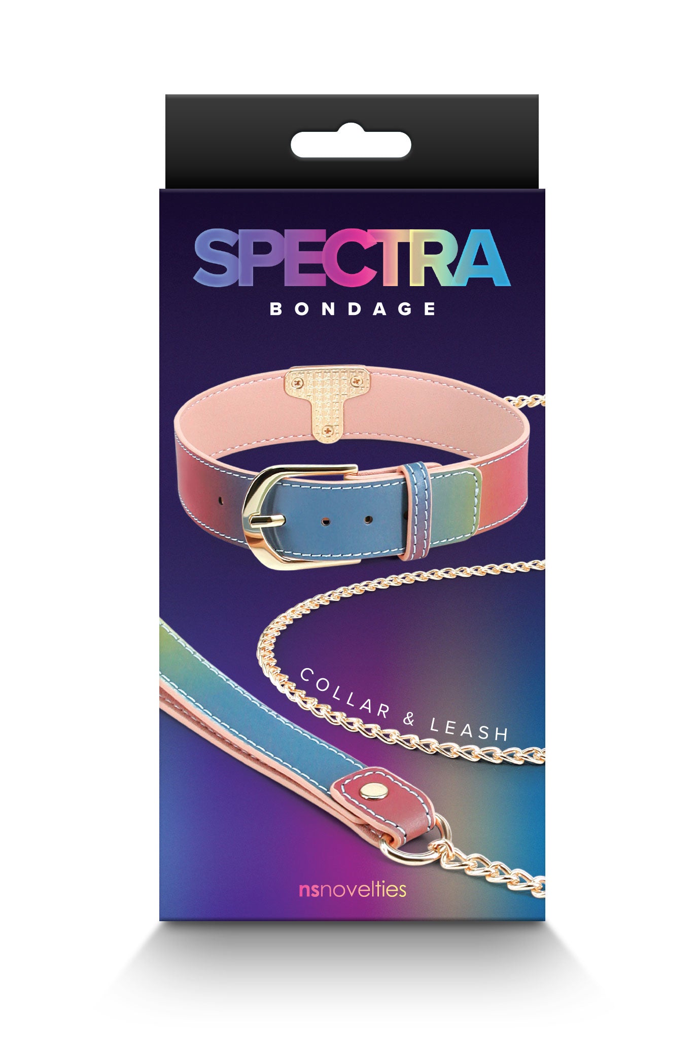 Spectra Bondage - Collar and Leash - Rainbow - Not Very Vanilla