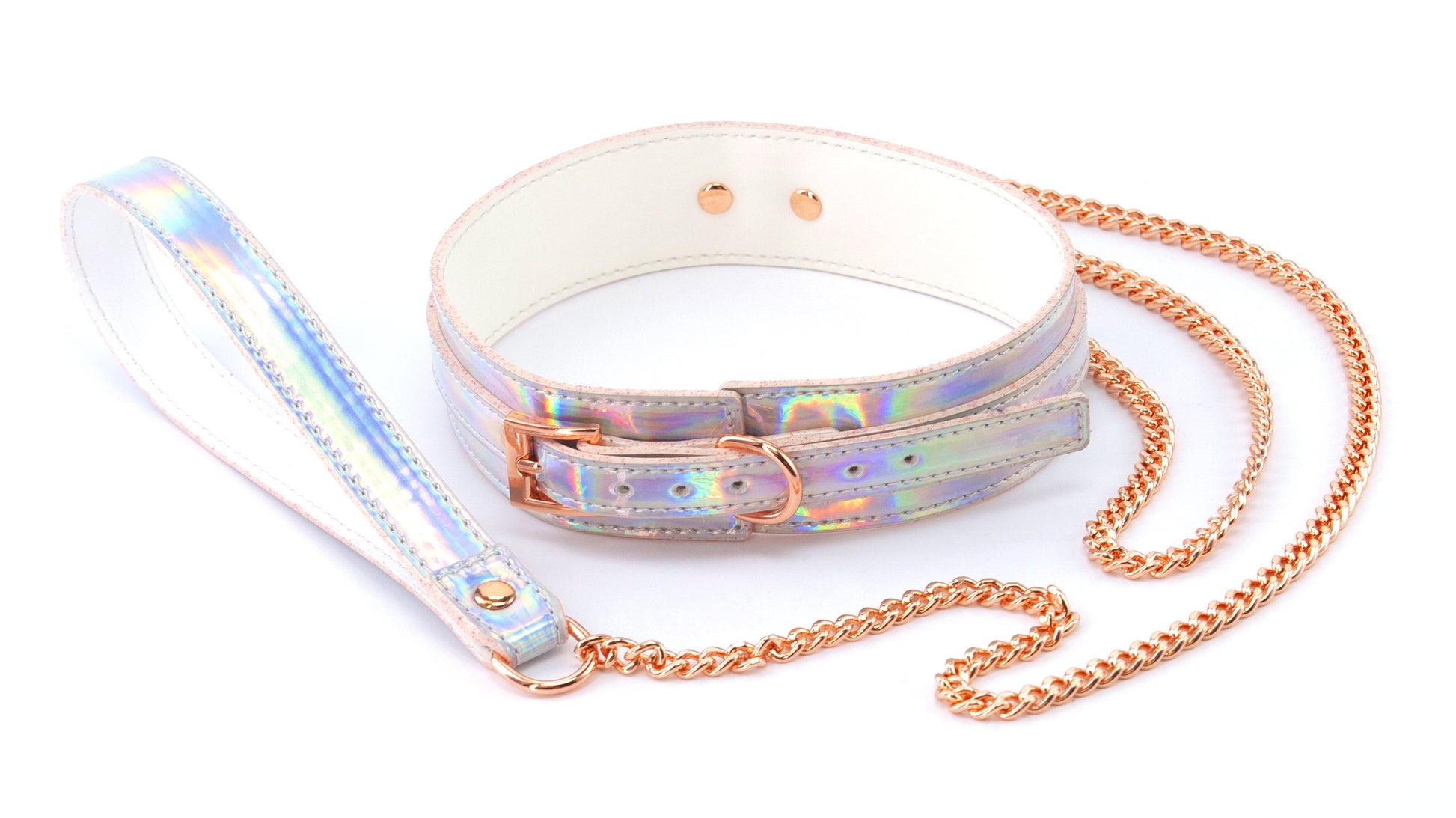 Cosmo Bondage - Collar and Leash - Rainbow - Not Very Vanilla