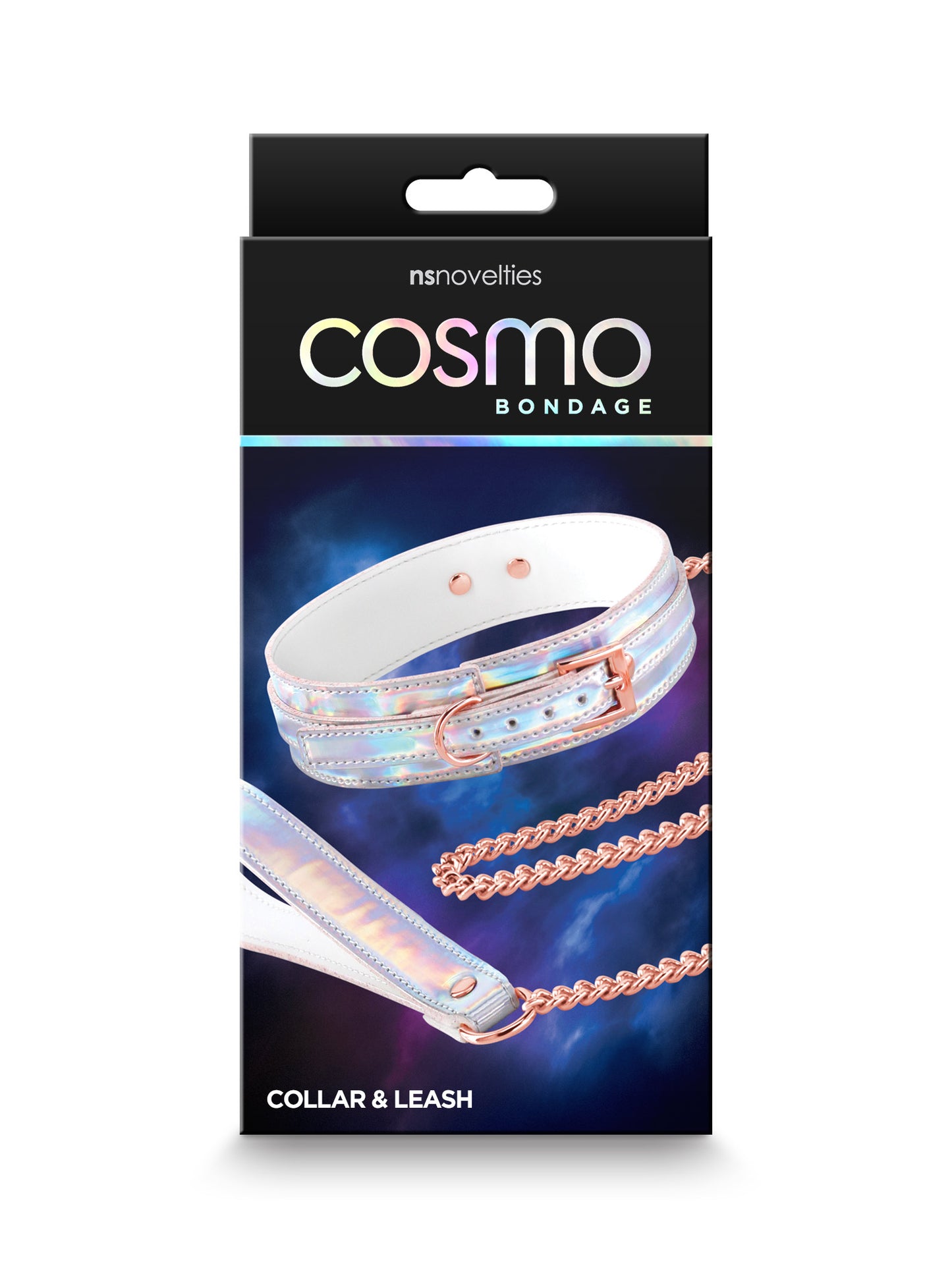 Cosmo Bondage - Collar and Leash - Rainbow - Not Very Vanilla