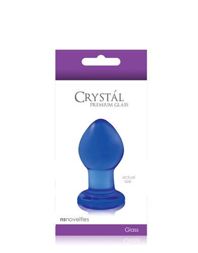 Crystal Premium Glass Plug - Small - Clear Blue - Not Very Vanilla