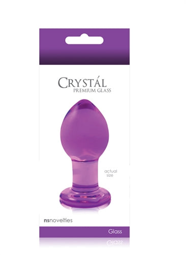 Crystal Premium Glass Plug - Medium - Clear Purple - Not Very Vanilla