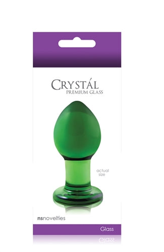 Crystal Premium Glass Plug - Medium - Clear Green - Not Very Vanilla