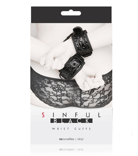 Sinful Wrist Cuffs - Black - Not Very Vanilla