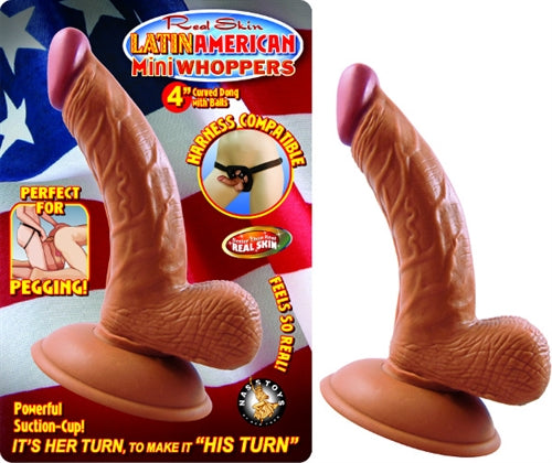 Latin American Mini Whoppers 4-Inch Curved Dong With Balls - Latin - Latin - Not Very Vanilla