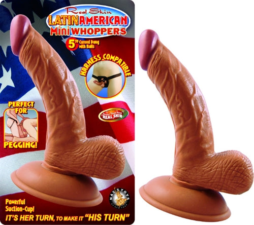 Latin American Mini Whoppers 5-Inch Curved Dong With Balls - Latin - Not Very Vanilla