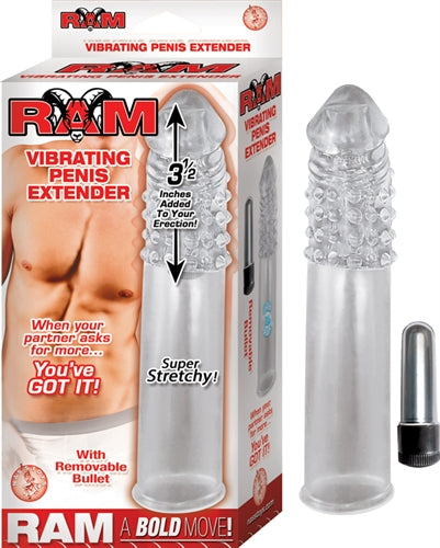 Ram Vibrating Penis Extender - Clear - Not Very Vanilla