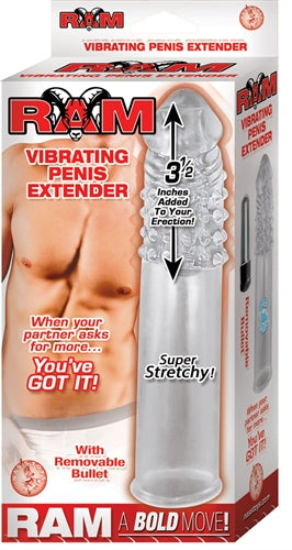 Ram Vibrating Penis Extender - Clear - Not Very Vanilla