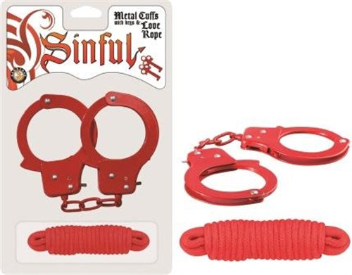 Sinful Metal Cuffs With Keys & - Love Rope - Not Very Vanilla