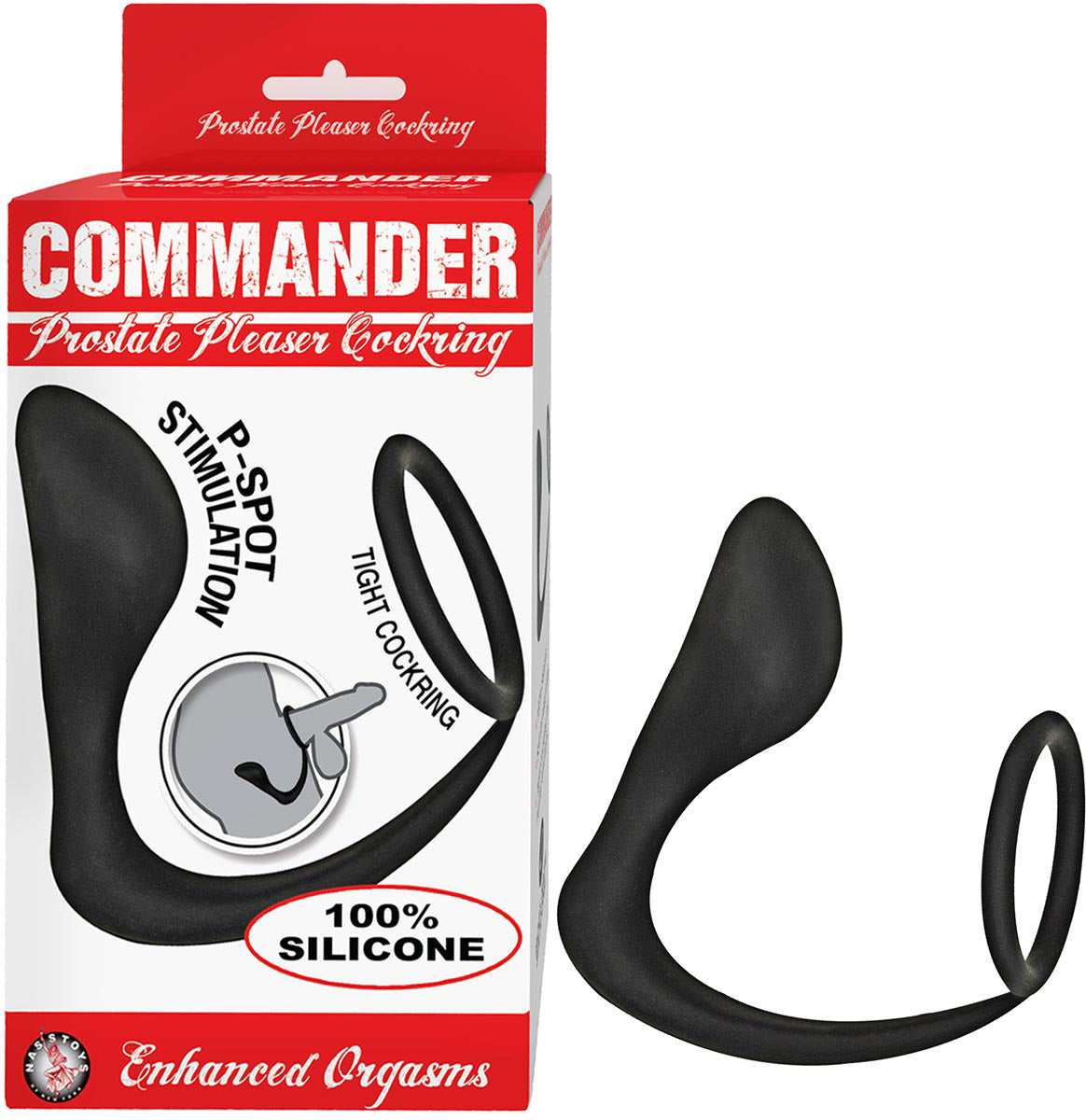 Commander Prostate Pleaser Cockring - Black - Not Very Vanilla