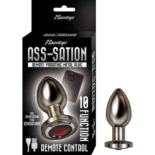 Ass-Sation Remote Vibrating Metal Plug - Black - Not Very Vanilla