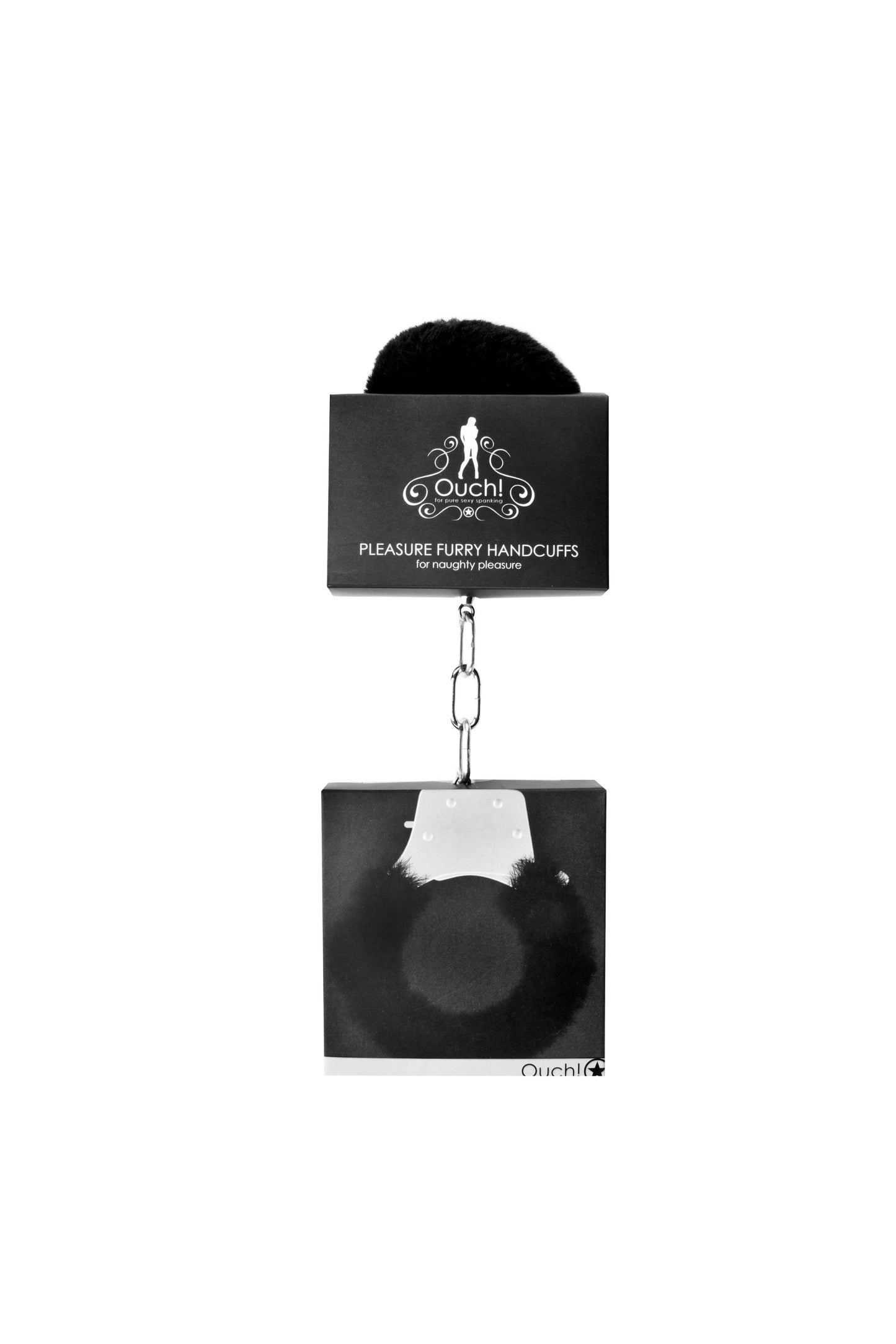 Pleasure Furry Handcuffs - Black - Not Very Vanilla