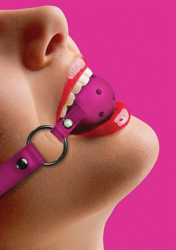 Ball Gag With Leather Straps - Pink - Not Very Vanilla