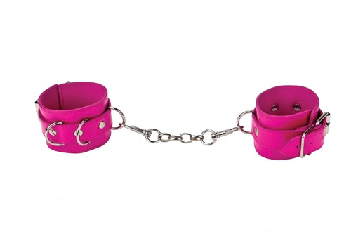 Leather Cuffs for Hands and Ankles - Pink - Not Very Vanilla