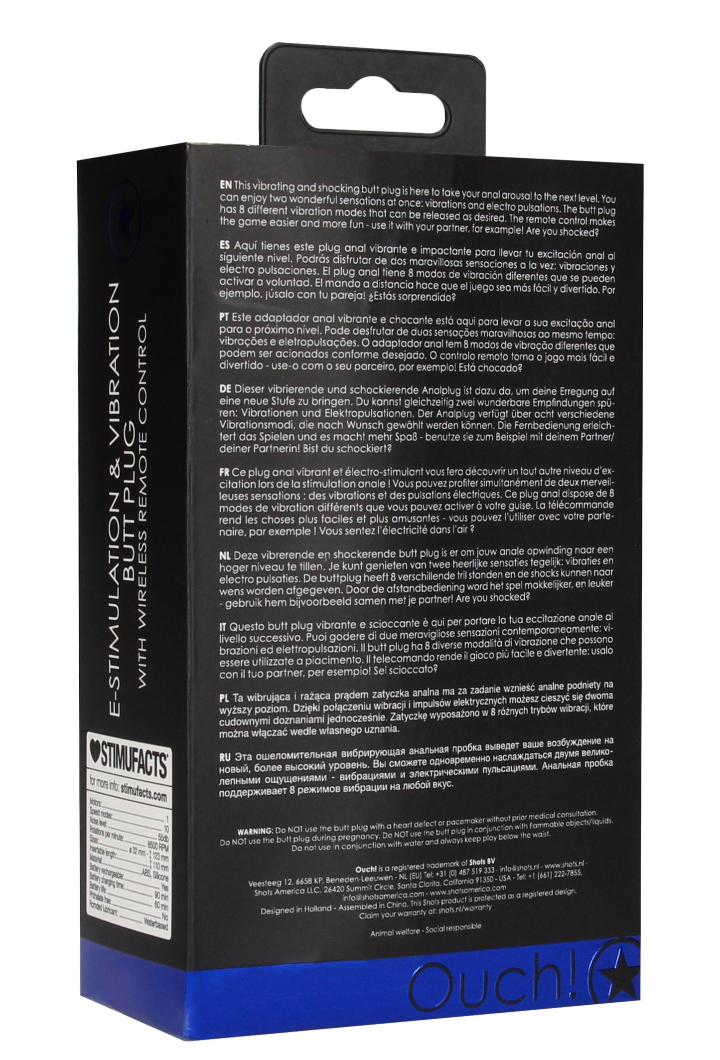 E-Stimulation and Vibration Butt Plug With Wireless Remote Control - Black - Not Very Vanilla