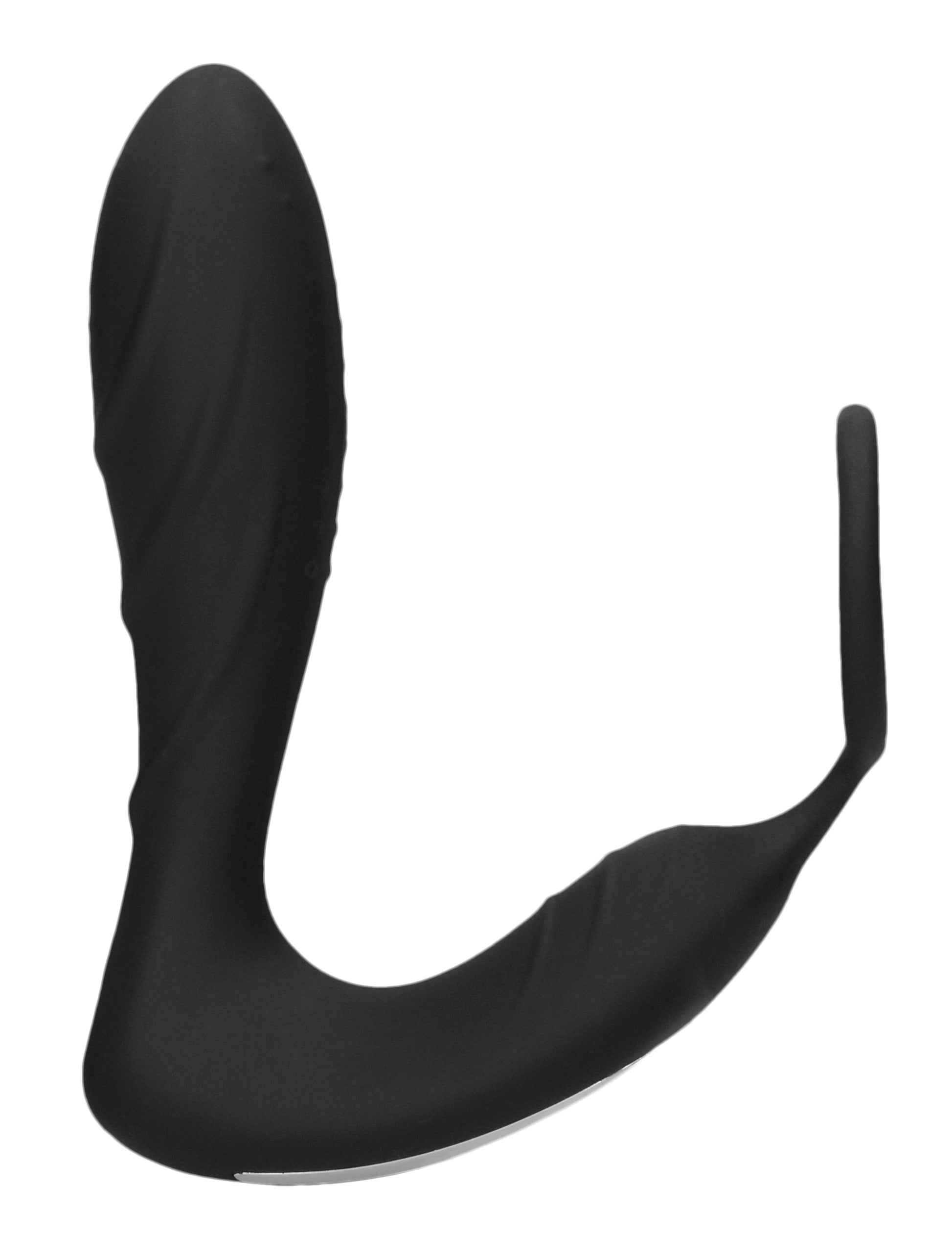 E-Stimulation and Vibration Butt Plug With Cock Ring and Wireless Remote Control - Black - Not Very Vanilla