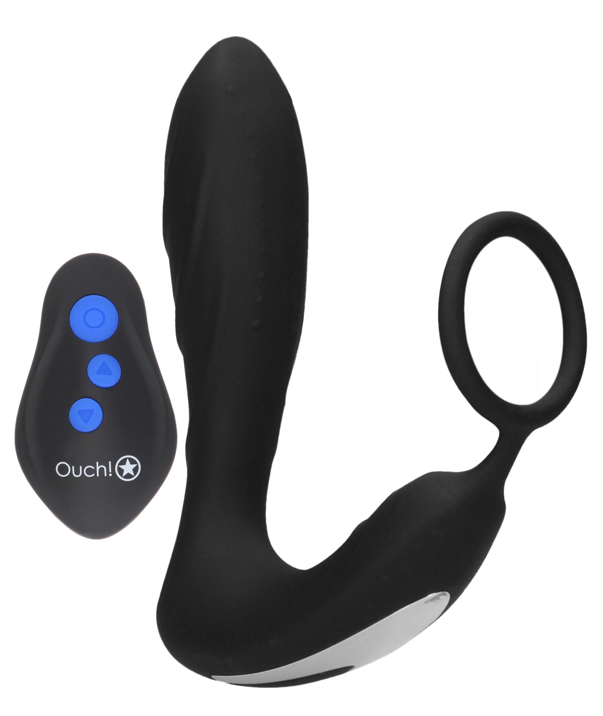 E-Stimulation and Vibration Butt Plug With Cock Ring and Wireless Remote Control - Black - Not Very Vanilla