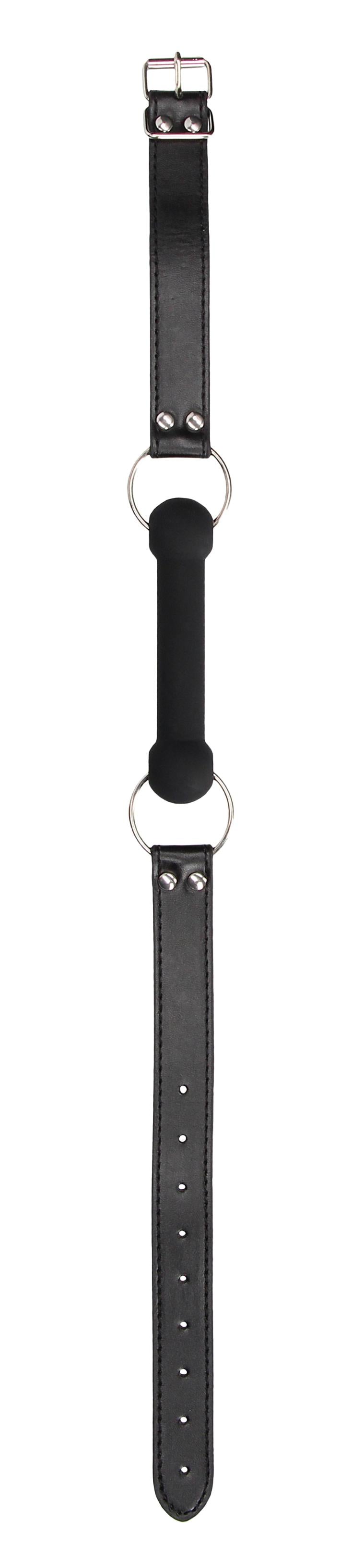 Silicone Bit Gag With Adjustable Bonded Leather Straps - Black - Not Very Vanilla