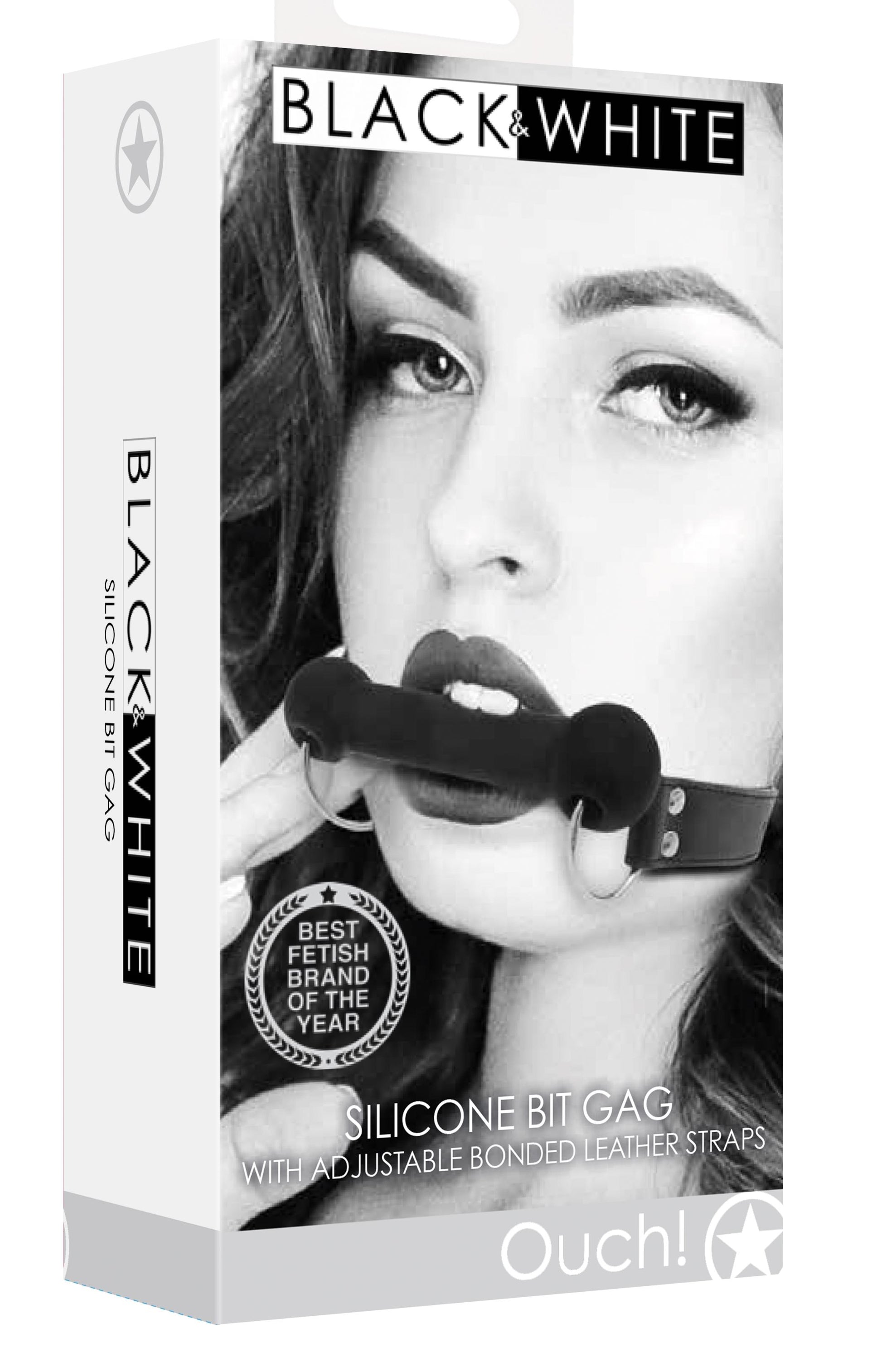 Silicone Bit Gag With Adjustable Bonded Leather Straps - Black - Not Very Vanilla