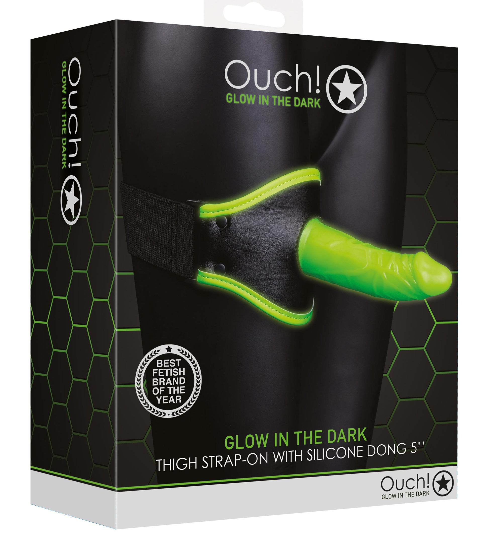 Thigh Strap-on With Silicone Dildo 5.7 Inch - Glow in the Dark - Not Very Vanilla