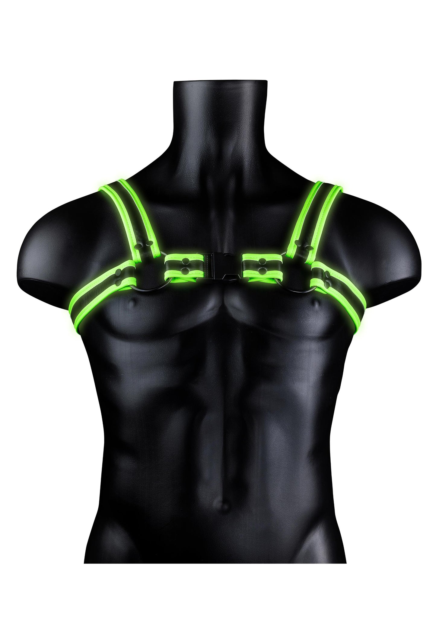 Bonded Leather Buckle Harness - Large/xlarge - Glow in the Dark - Not Very Vanilla