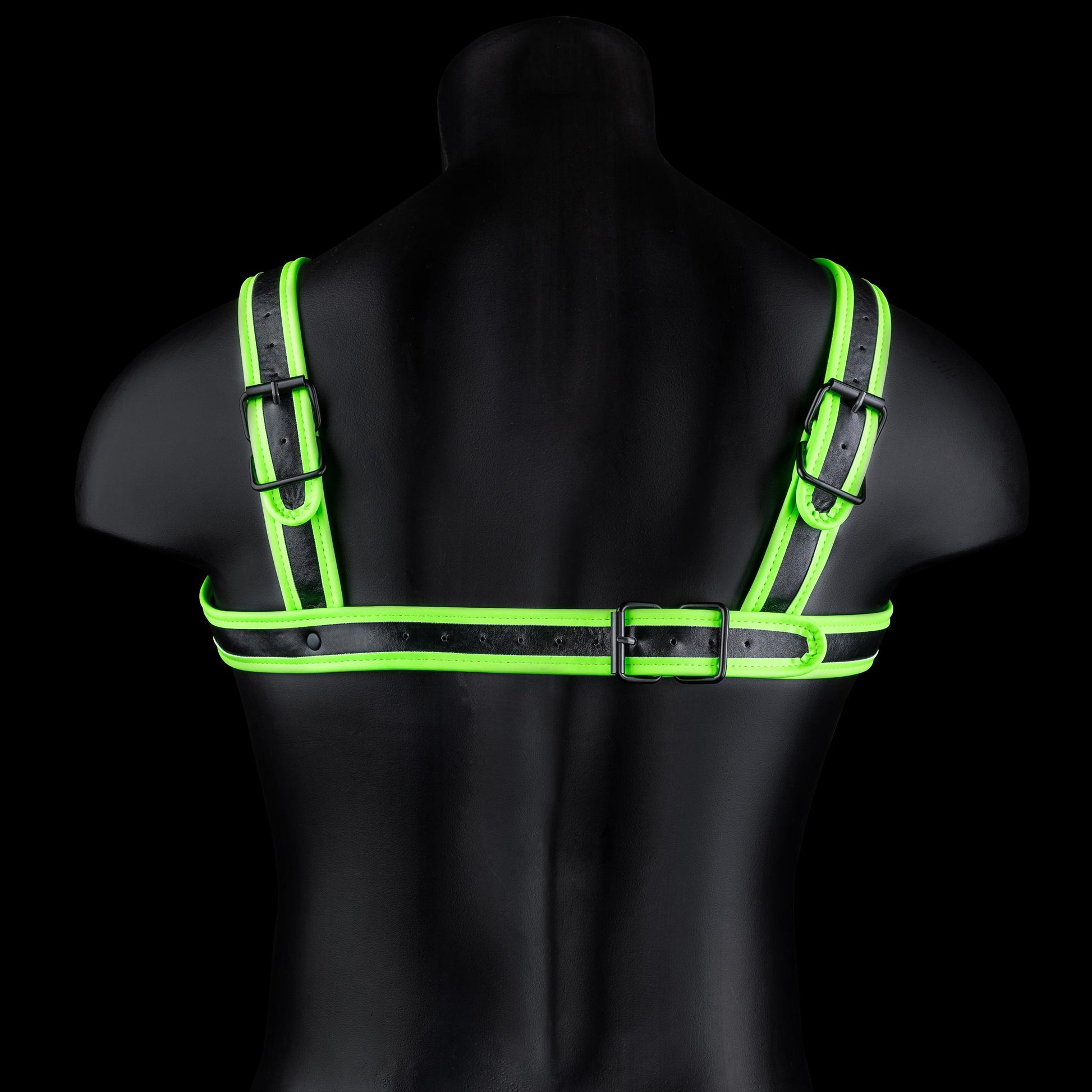 Bonded Leather Buckle Harness - Large/xlarge - Glow in the Dark - Not Very Vanilla