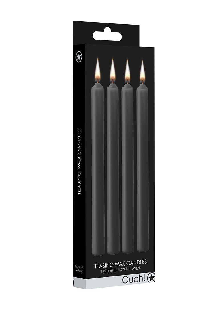 Teasing Wax Candles Large - Blk - 4-Pack - Not Very Vanilla