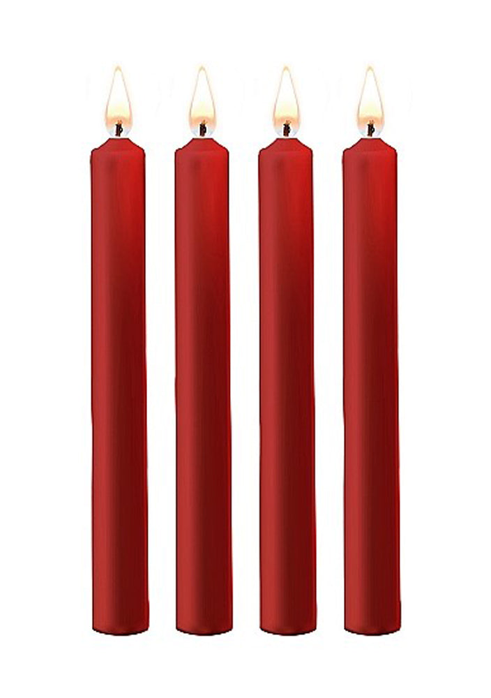 Teasing Wax Candles Large - Red - 4-Pack - Not Very Vanilla