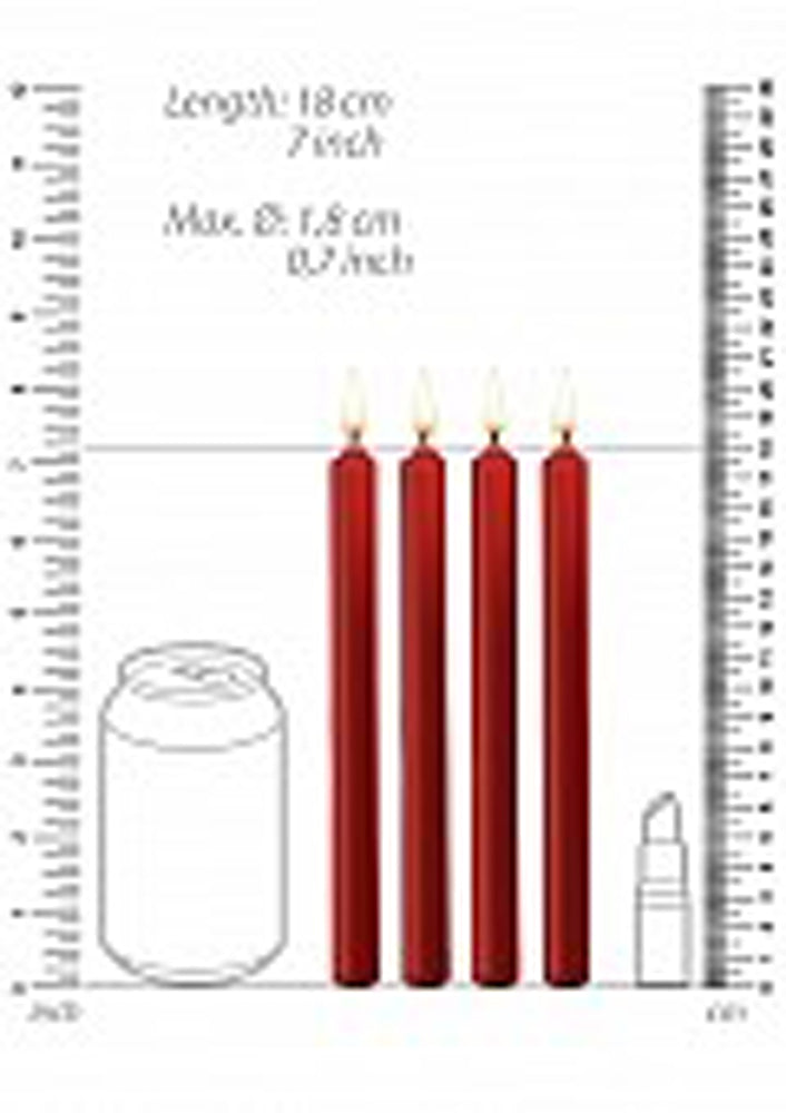 Teasing Wax Candles Large - Red - 4-Pack - Not Very Vanilla