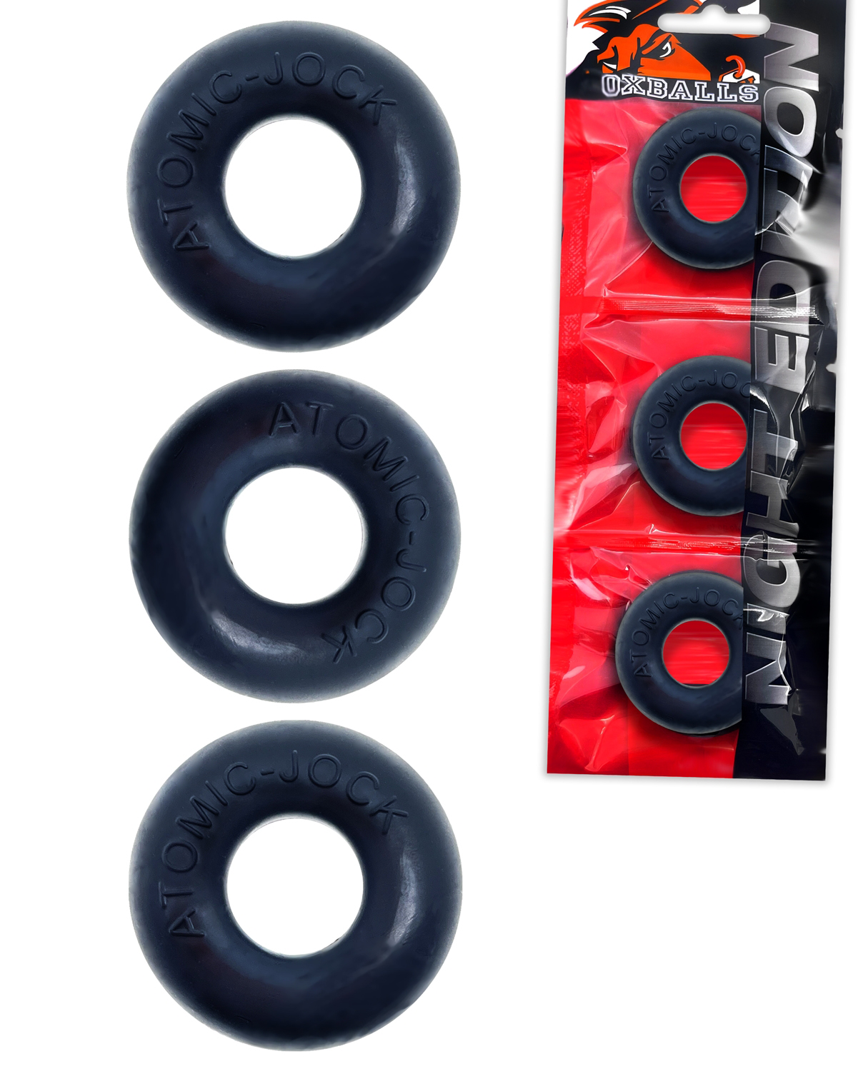 Ringer Cockring 3 Pack - Small - Night Black - Not Very Vanilla