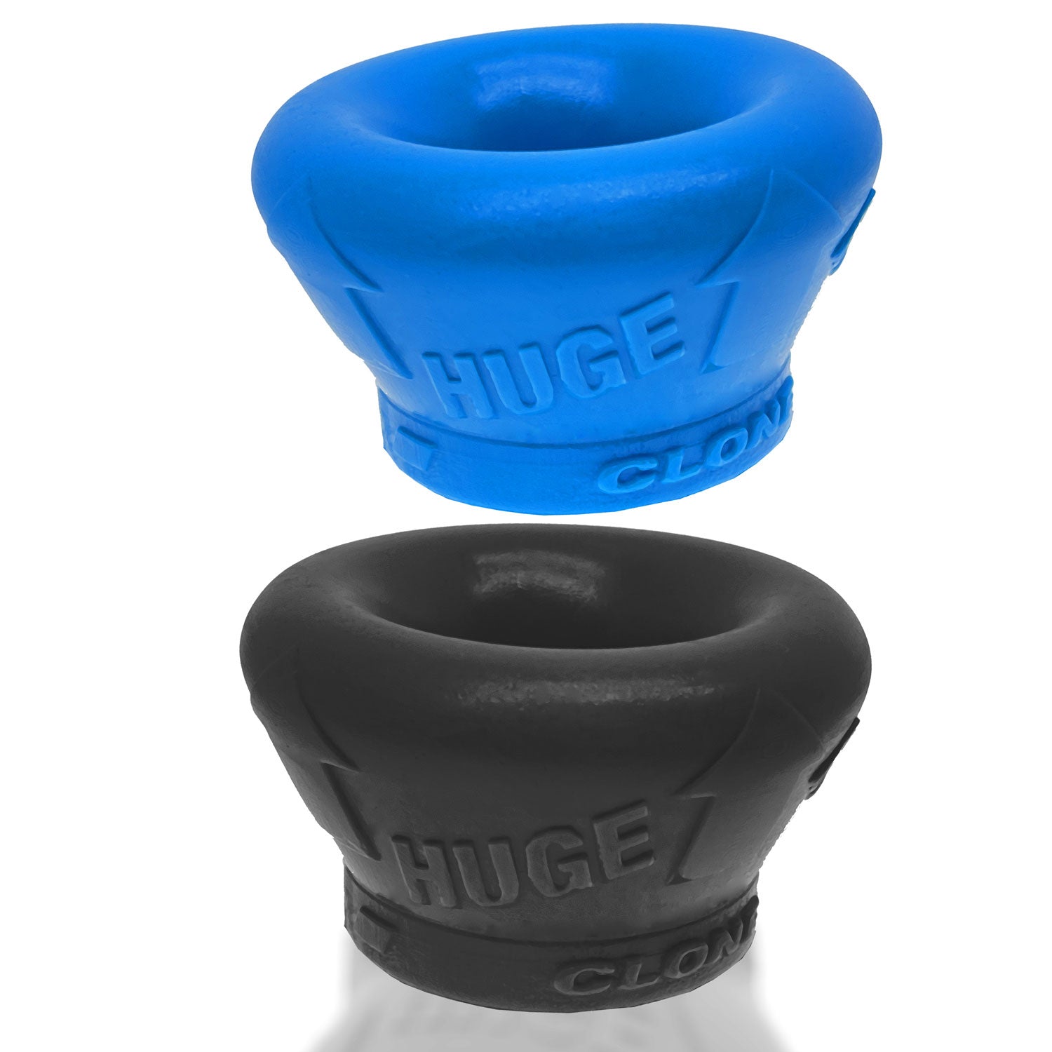 Clone Duo Huge - 2-Pack Ballstretcher - Pool Blue / Black - Not Very Vanilla