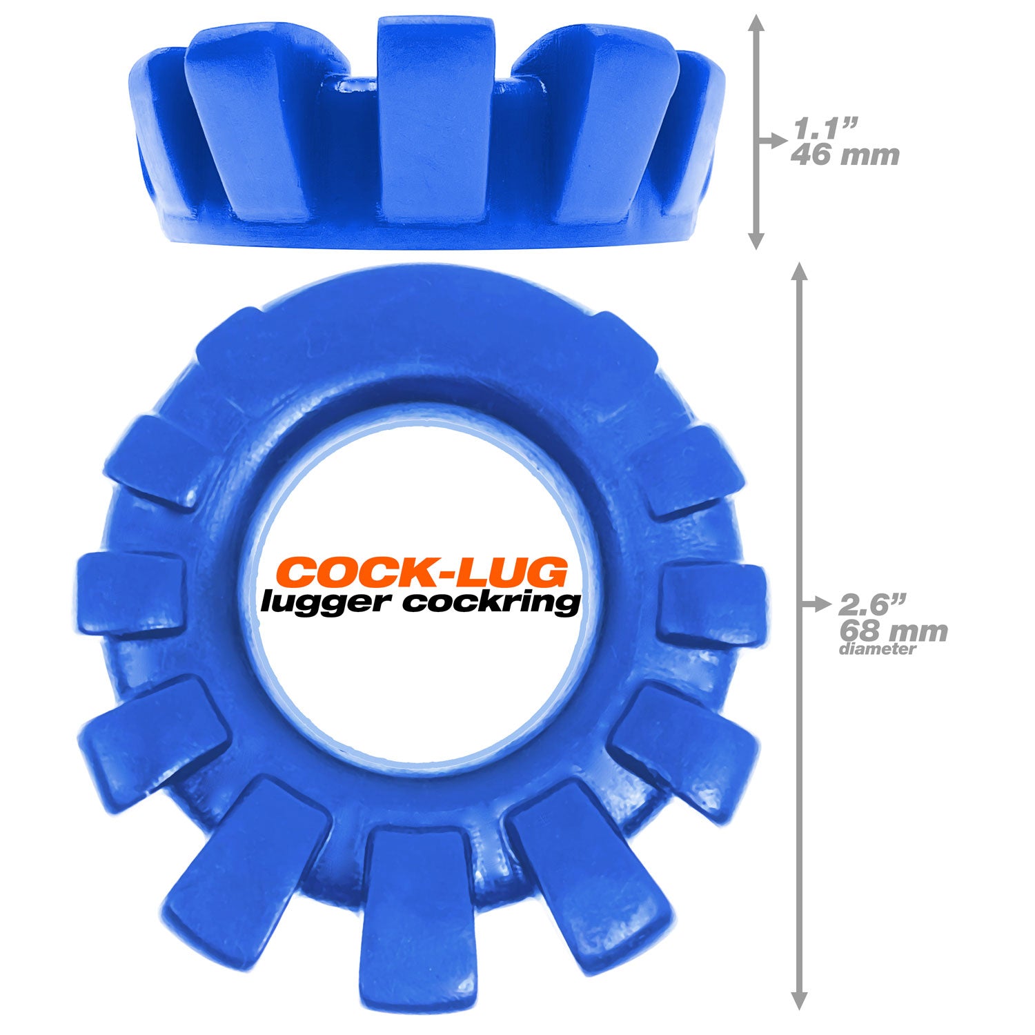 Cock-Lug Lugged Cockring - Marine Blue - Not Very Vanilla