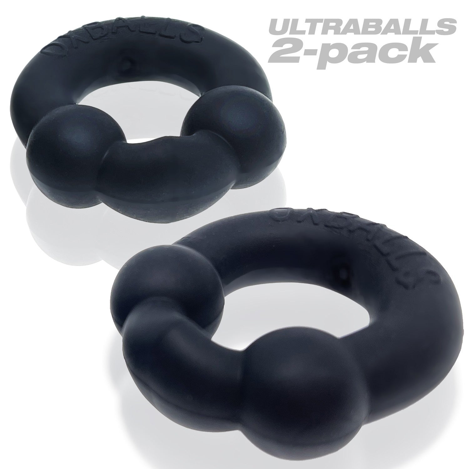 Ultraballs 2- Piece Cockring Set - Night Black - Not Very Vanilla