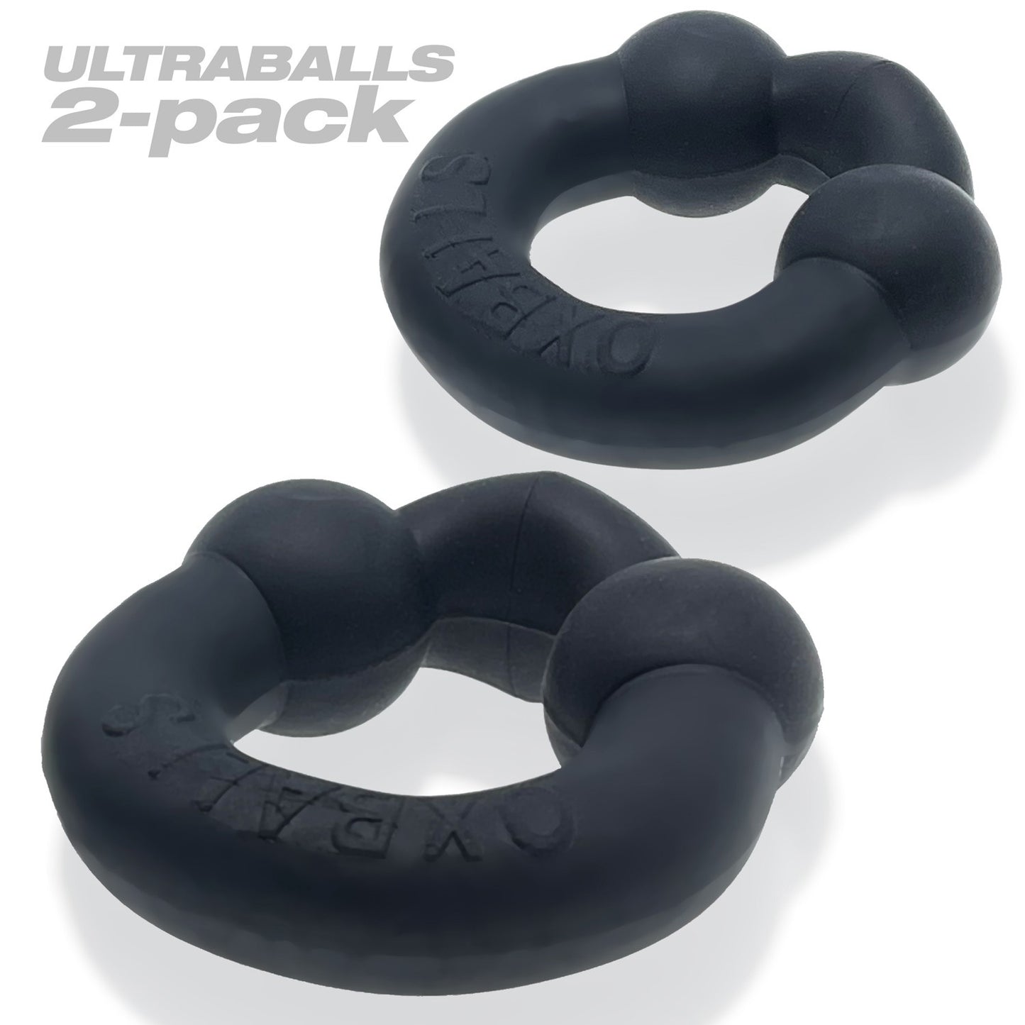 Ultraballs 2- Piece Cockring Set - Night Black - Not Very Vanilla