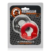 Ultraballs 2-Piece Cockring Set - Steel & Red - Not Very Vanilla