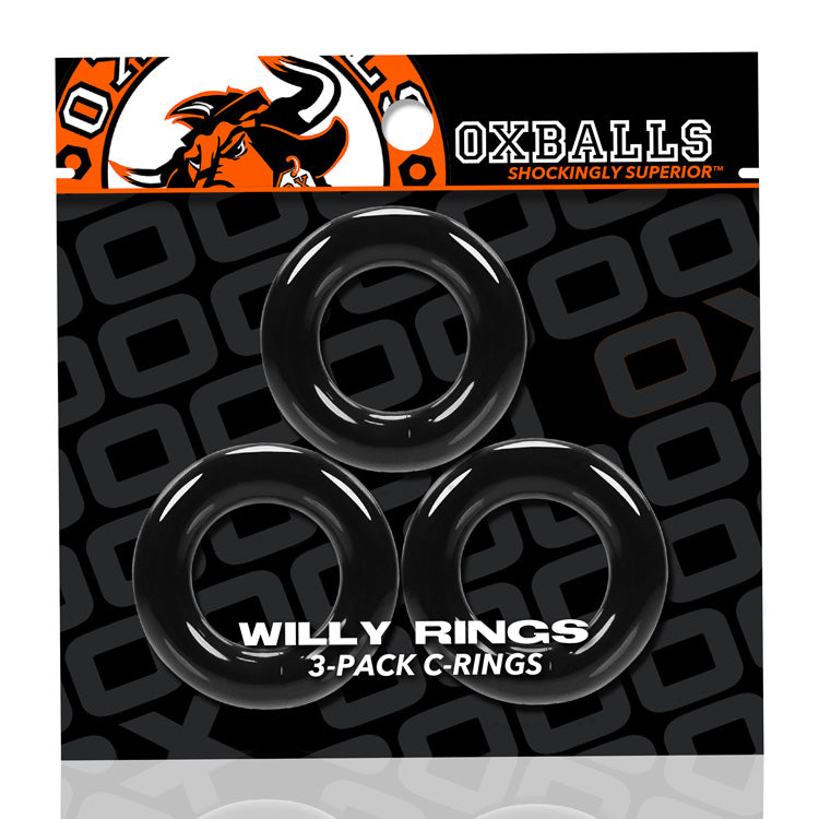 Willy Rings 3-Pack Cockrings - Black - Not Very Vanilla