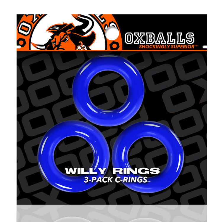 Willy Rings 3-Pack Cockrings - Police Blue - Not Very Vanilla