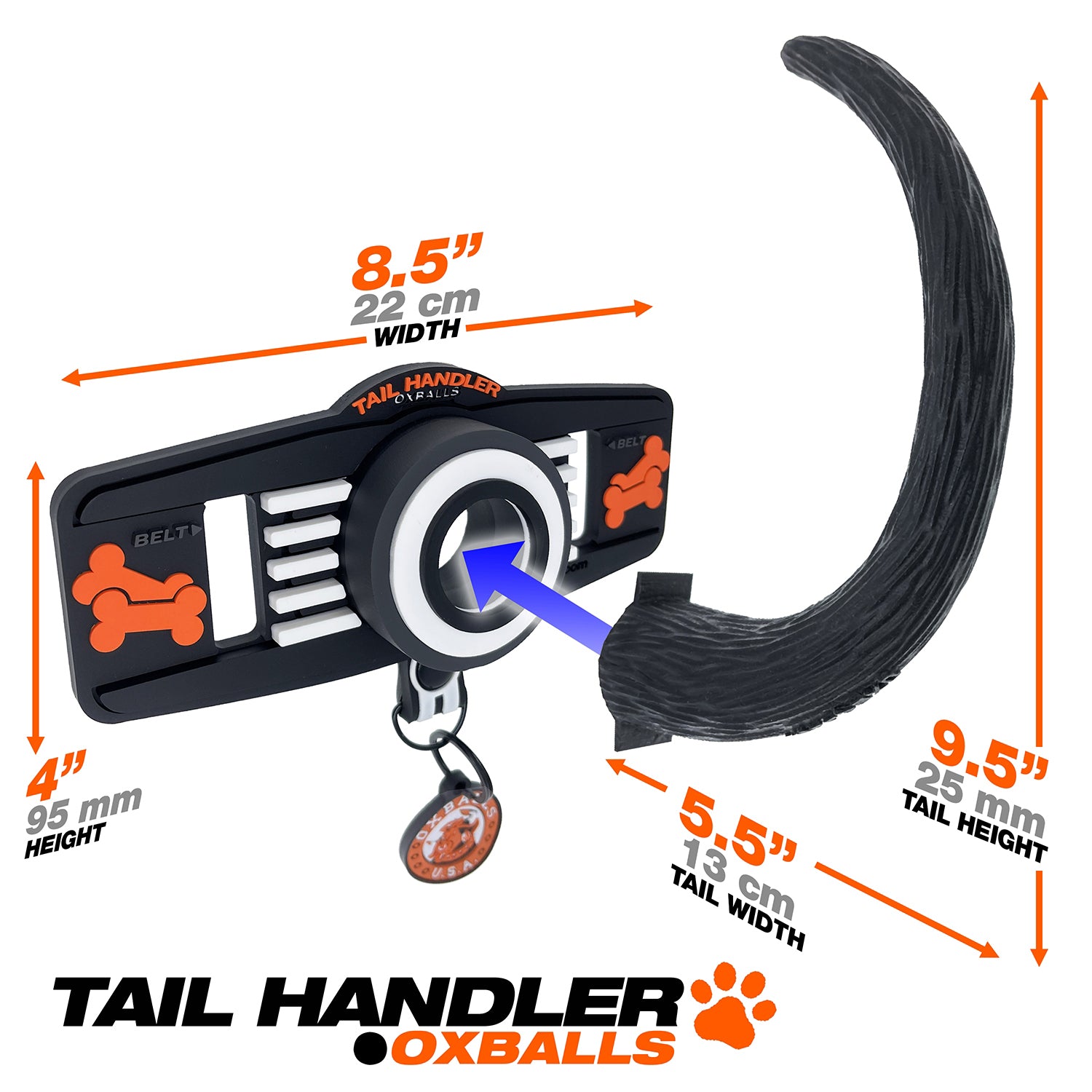 Tail Handler - Belt Strap Show Tail - Black - Not Very Vanilla