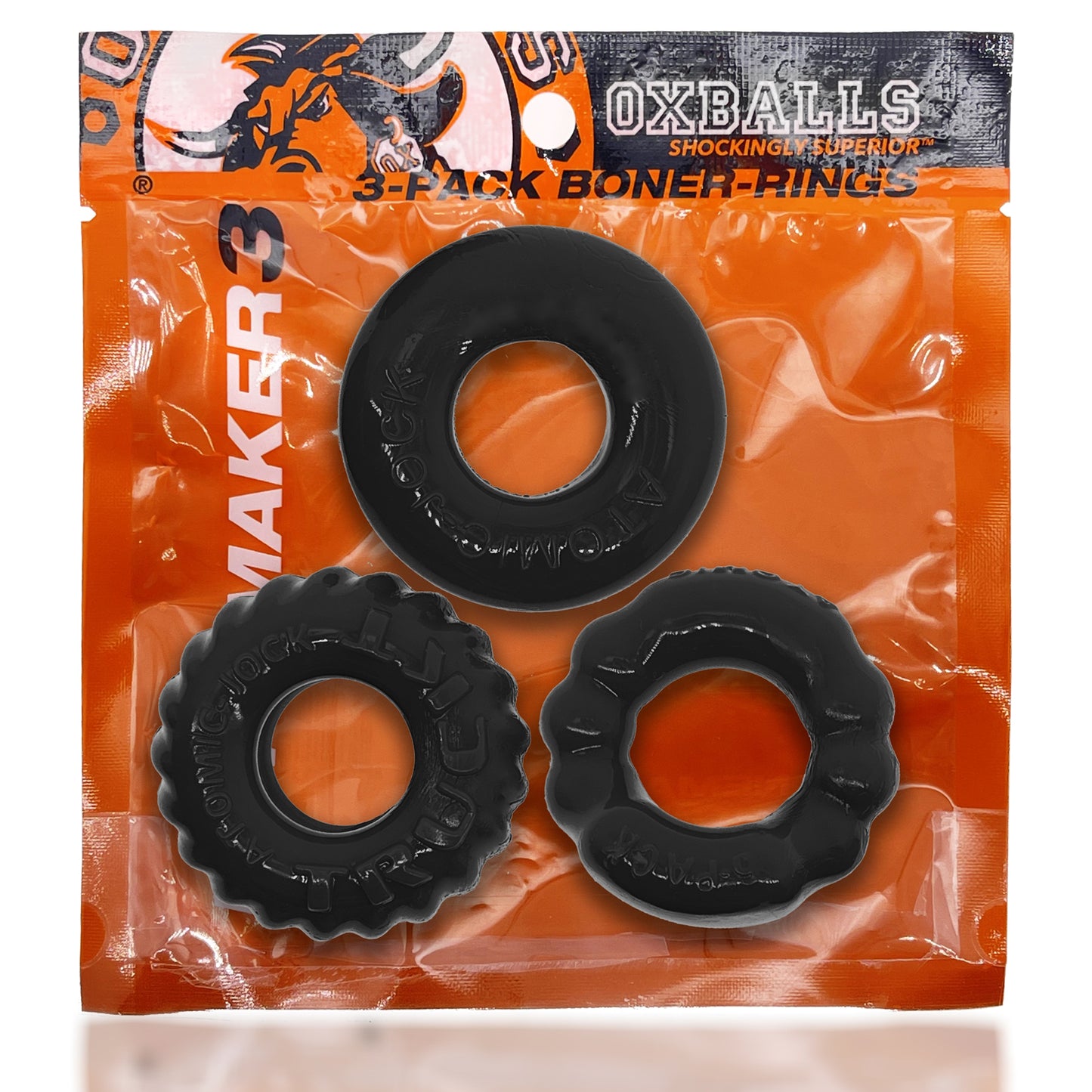 Bonemaker 3-Pack Boner Rings - Black - Not Very Vanilla