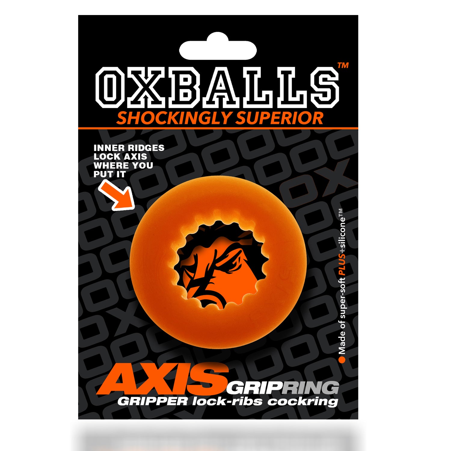 Axis - Rib Griphold Cockring - Orange Ice - Not Very Vanilla