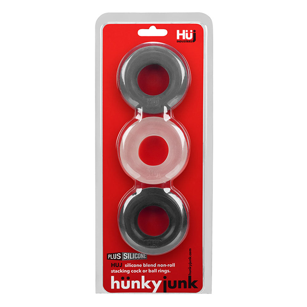 Hunkyjunk Huj3 C-Ring 3 Pk - Tar / Multi - Not Very Vanilla