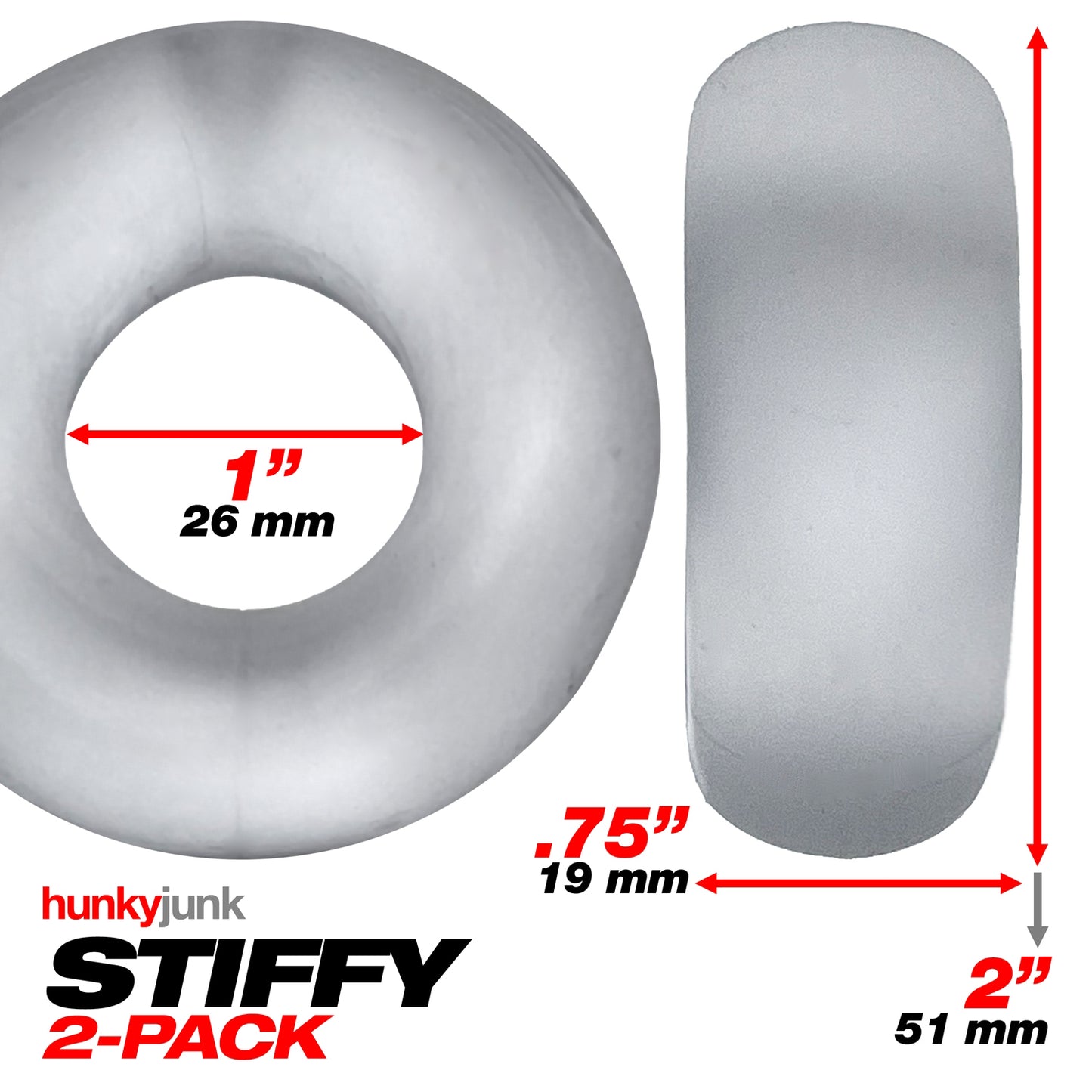 Stiffy 2-Pack Bulge-Rings - Clear Ice - Not Very Vanilla